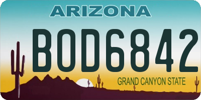AZ license plate BOD6842