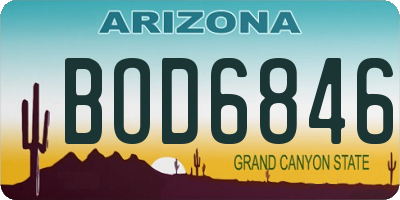 AZ license plate BOD6846