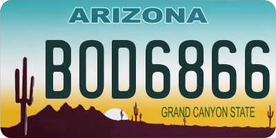 AZ license plate BOD6866