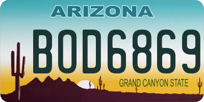 AZ license plate BOD6869