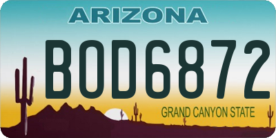 AZ license plate BOD6872