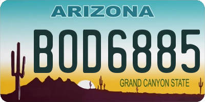 AZ license plate BOD6885