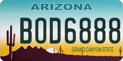 AZ license plate BOD6888
