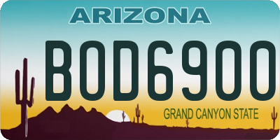 AZ license plate BOD6900