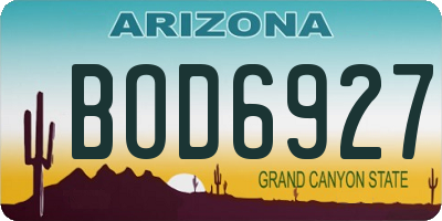 AZ license plate BOD6927