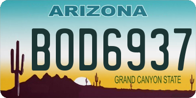 AZ license plate BOD6937