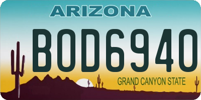 AZ license plate BOD6940
