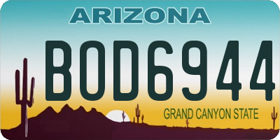 AZ license plate BOD6944