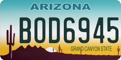 AZ license plate BOD6945