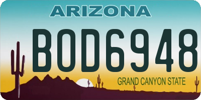 AZ license plate BOD6948