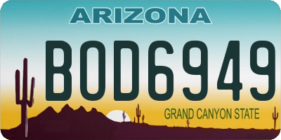 AZ license plate BOD6949