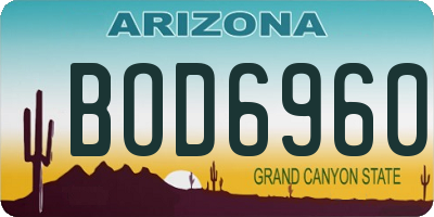 AZ license plate BOD6960
