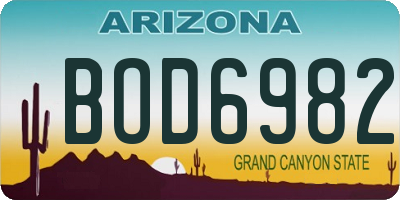AZ license plate BOD6982