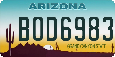 AZ license plate BOD6983