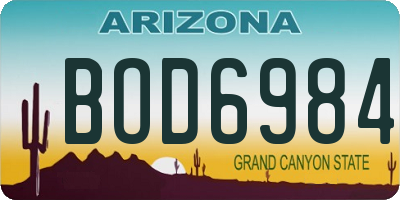 AZ license plate BOD6984