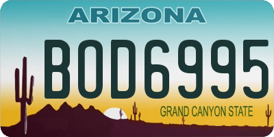 AZ license plate BOD6995
