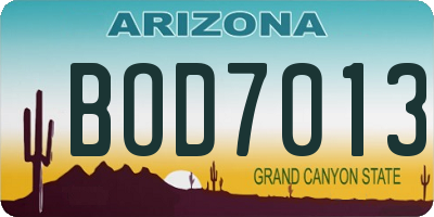 AZ license plate BOD7013