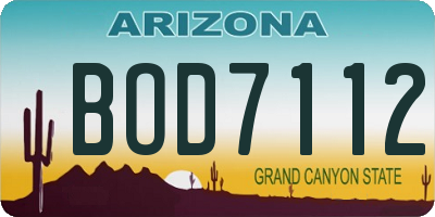 AZ license plate BOD7112