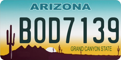 AZ license plate BOD7139