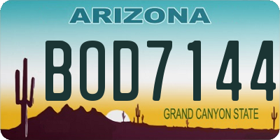 AZ license plate BOD7144