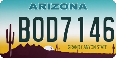 AZ license plate BOD7146