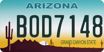 AZ license plate BOD7148
