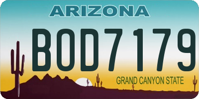 AZ license plate BOD7179