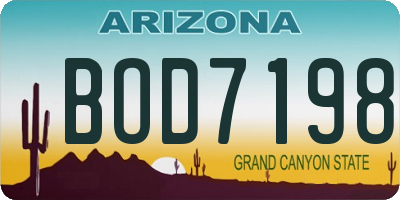 AZ license plate BOD7198