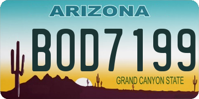 AZ license plate BOD7199