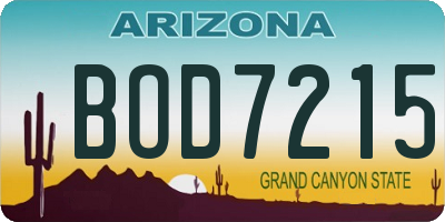 AZ license plate BOD7215