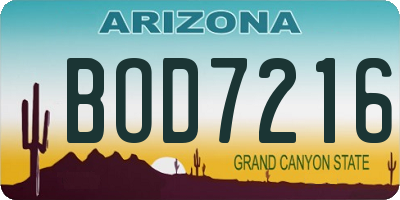 AZ license plate BOD7216