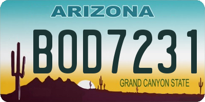 AZ license plate BOD7231