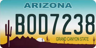 AZ license plate BOD7238