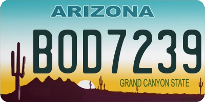 AZ license plate BOD7239