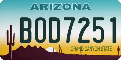AZ license plate BOD7251