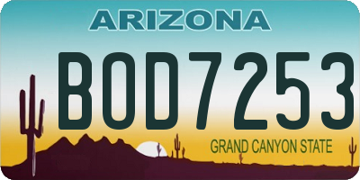 AZ license plate BOD7253