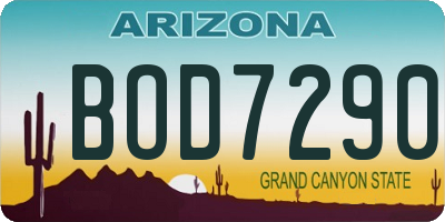 AZ license plate BOD7290