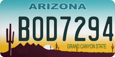 AZ license plate BOD7294