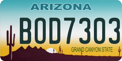 AZ license plate BOD7303