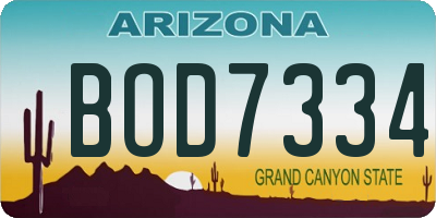 AZ license plate BOD7334