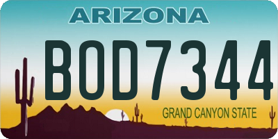 AZ license plate BOD7344