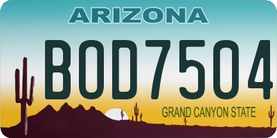 AZ license plate BOD7504