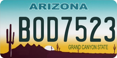AZ license plate BOD7523