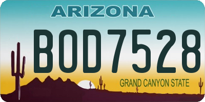 AZ license plate BOD7528
