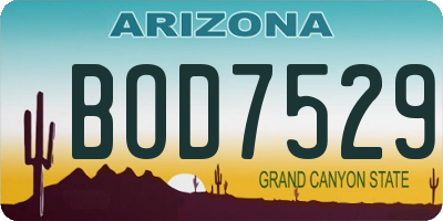 AZ license plate BOD7529