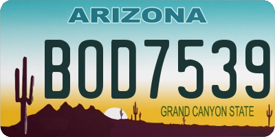 AZ license plate BOD7539