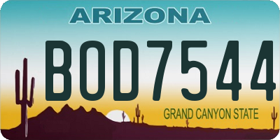 AZ license plate BOD7544