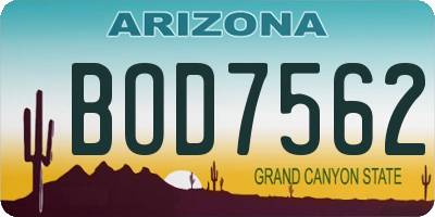 AZ license plate BOD7562