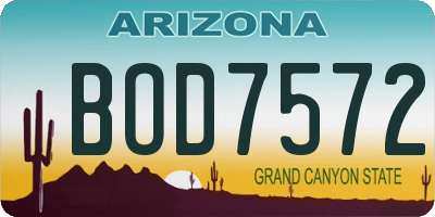 AZ license plate BOD7572