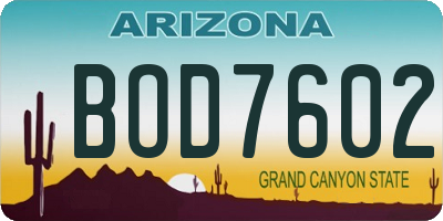 AZ license plate BOD7602
